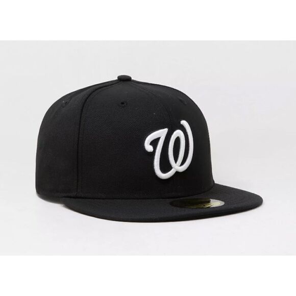 New Era 59Fifty Hat Basic Washington Nationals "W" Black - Picture 3 of 13